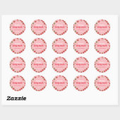 Strawberry Berry First Birthday Party Classic Round Sticker (Sheet)