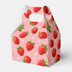 Strawberry Berry First Birthday Party Favor Favor Boxes