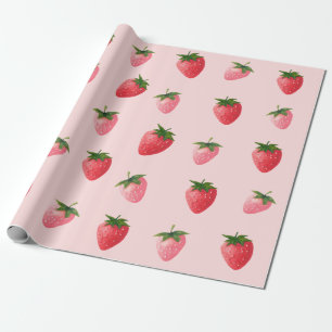 Strawberry Berry First Birthday Wrapping Paper