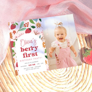 Strawberry Berry First Budget Photo Birthday Party