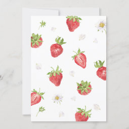 Strawberry Berry First Girl 1st Birthday Invitation | Zazzle