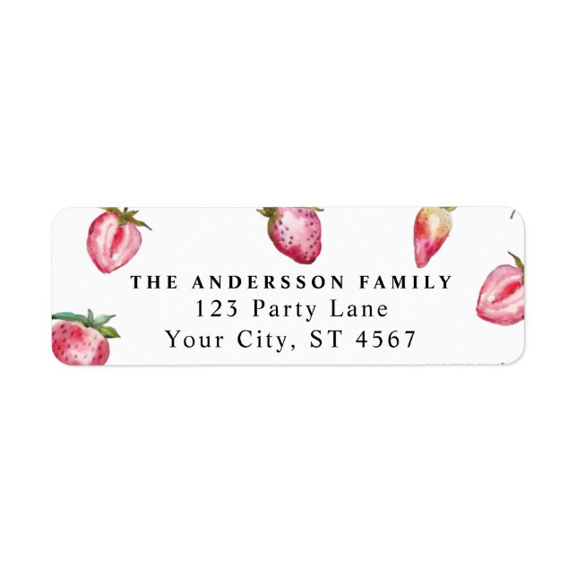 Strawberry Berry First Return Address Label (Front)
