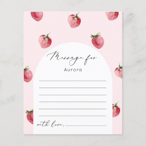 Strawberry berry first time capsule message card