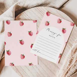 Strawberry berry first time capsule message card