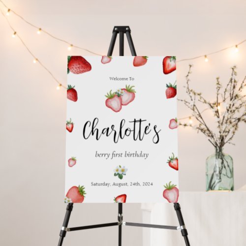 Strawberry Berry First Welcome Sign