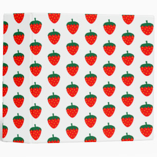 Strawberry Berry Fruit Red Farm Produce Summer 3 Ring Binder
