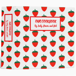 Strawberry Berry Fruit Red Farm Produce Summer 3 Ring Binder