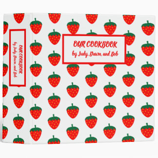 Strawberry Berry Fruit Red Farm Produce Summer 3 Ring Binder