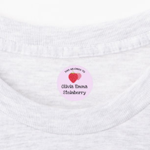 Strawberry berry kids waterproof clothing label