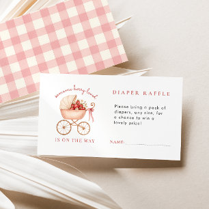 Strawberry Berry Loved Diaper Raffle Baby Shower Enclosure Card