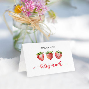 Strawberry Berry Much Letterpress Thank You Card