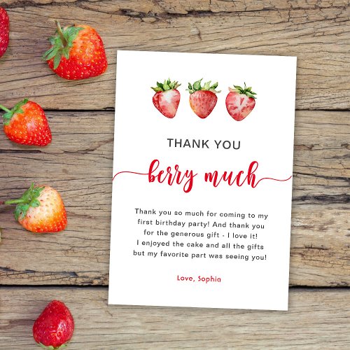 Strawberry Berry Much Thank You Card