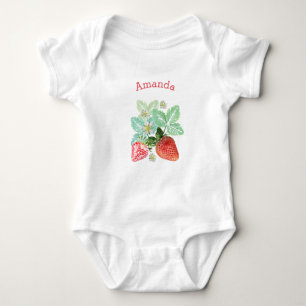 Strawberry, berry red. baby bodysuit