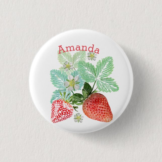 Strawberry, berry red. button (Front)