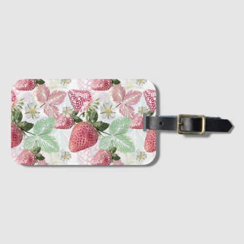 Strawberry berry red fresh ripe sweet food luggage tag