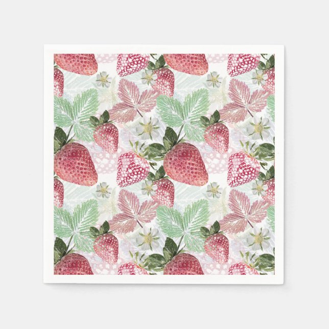Strawberry, berry, red, fresh, ripe, sweet, food, napkins (Front)