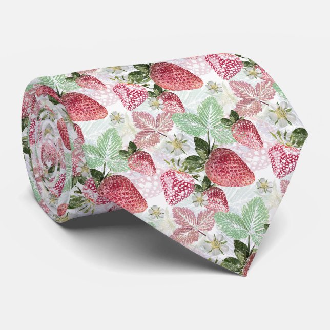 Strawberry, berry, red, fresh, ripe, sweet, food, neck tie (Rolled)