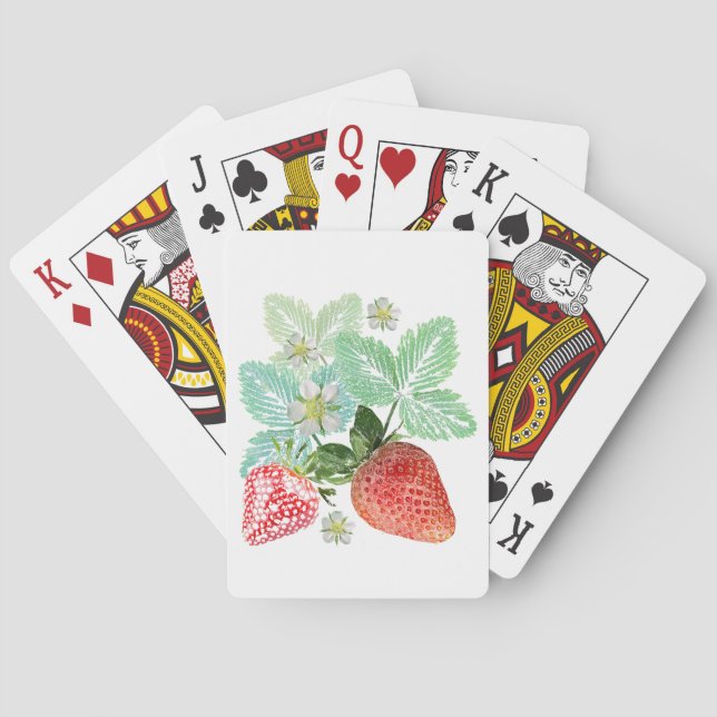 Strawberry, berry, red, fresh, ripe, sweet, food, poker cards (Back)