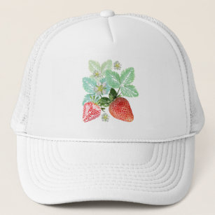 Strawberry, berry, red, fresh, ripe, sweet, food, trucker hat