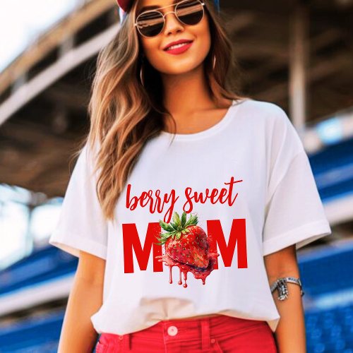 Strawberry Berry sweet 1st birthday mom T_Shirt