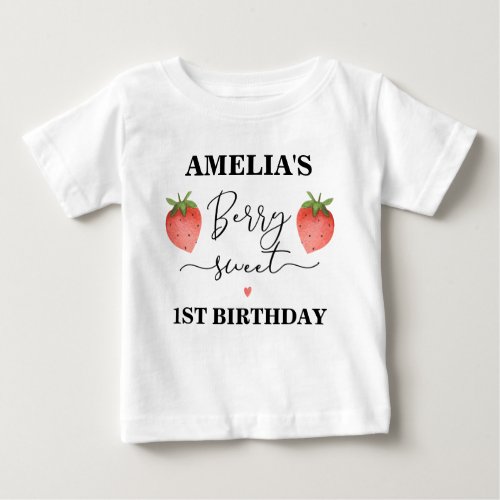 Strawberry Berry sweet 1st birthday t_shirt