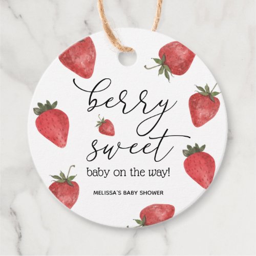 Strawberry Berry Sweet Baby Favor Tags
