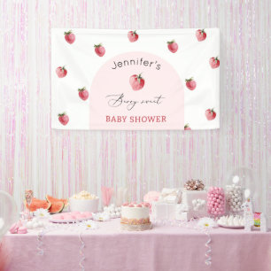 Strawberry berry sweet baby shower banner
