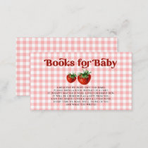 Strawberry Berry Sweet Baby Shower Book Request Enclosure Card