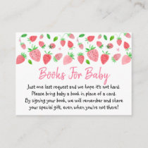 Strawberry Berry Sweet Baby Shower Book Request Enclosure Card