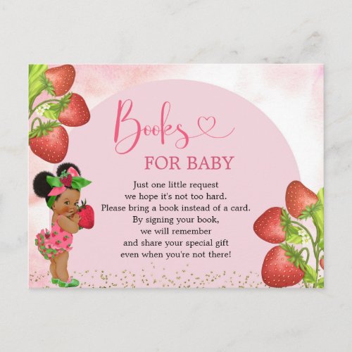 Strawberry Berry Sweet Baby Shower Books For Baby Invitation Postcard