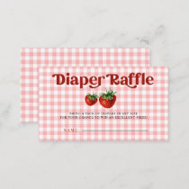 Strawberry Berry Sweet Baby Shower Diaper Raffle Enclosure Card
