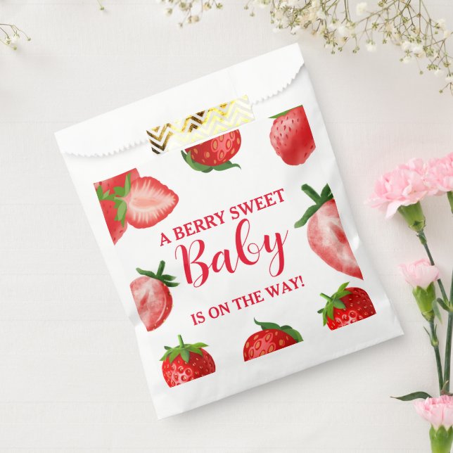 Strawberry Berry Sweet Baby shower  Favor Bag (Sealed)