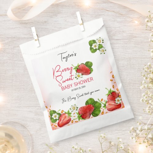 Strawberry Berry Sweet Baby Shower Favor Bag