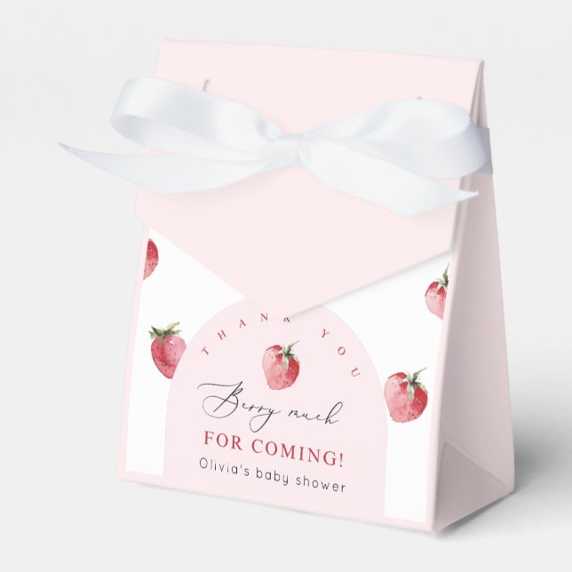 Strawberry berry sweet baby shower favor boxes (Front Side)