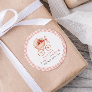 Strawberry Berry Sweet Baby Shower Favor Classic Round Sticker