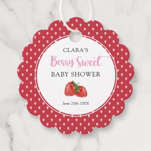 Strawberry Berry Sweet Baby Shower Favor Tags
