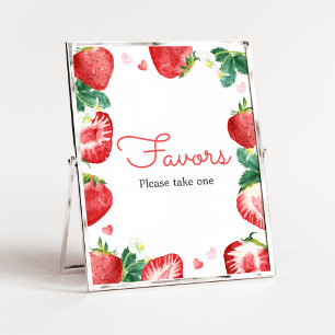 Strawberry Berry Sweet Baby Shower Favors Poster