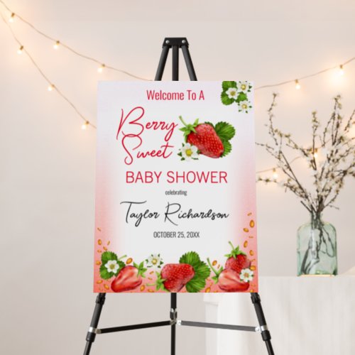 Strawberry Berry Sweet Baby Shower Foam Board