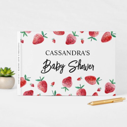 Strawberry Berry Sweet Baby Shower Guest Book