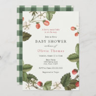 Strawberry Berry Sweet Baby Shower Invitation