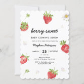 Strawberry Sweet Baby Is On The Way Baby Shower Invitation