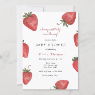 Strawberry Berry Sweet Baby Shower Invitation