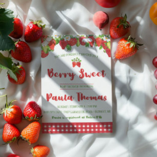 Strawberry, Berry Sweet Baby Shower Invitation