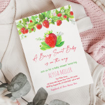 Strawberry Berry Sweet Baby Shower Invitation