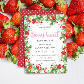 Editable Strawberry Baby Shower Invitation Berry Sweet Baby Shower Invite  Berry Sweet Baby Shower Invite Printable 236V1 1 