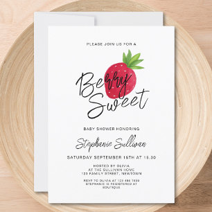Strawberry Berry Sweet Baby Shower  Invitation