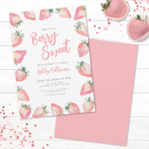 Strawberry Berry Sweet Baby Shower Invitation