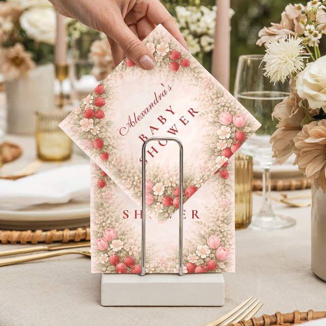 Strawberry Berry Sweet Baby Shower Napkins (Creator Uploaded)