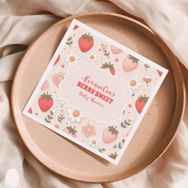 Strawberry Berry Sweet Baby Shower  Napkins (Creator Uploaded)