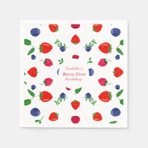 Strawberry berry sweet baby shower napkins